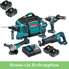 Makita DLX5063TX1 - 18V 5.0Ah Li-Ion Brushless 5 Piece Combo Kit